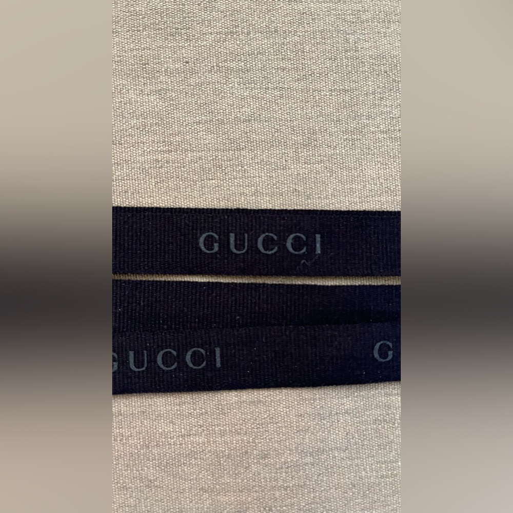 Authentic Gucci Black Ribbon with Subtle Logo